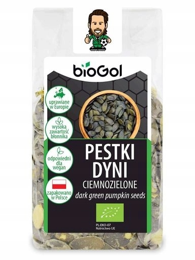 5 x Biogol Dýňová semínka tmavě zelená (pěstováno v Evropě) Bio 150 g