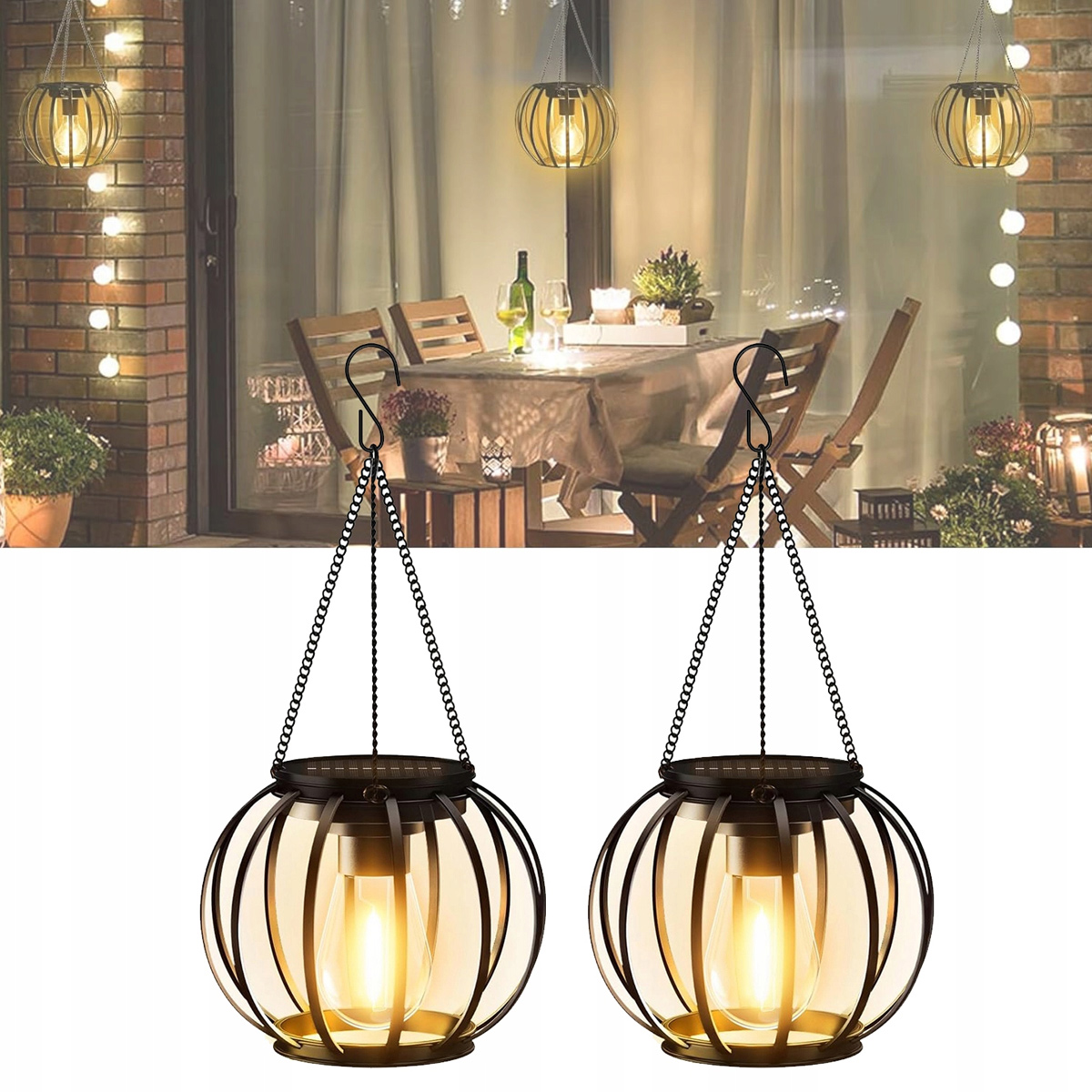 2X Lampa Solarna Led Latarnia Uliczna Ogrodowa Zmierzchu