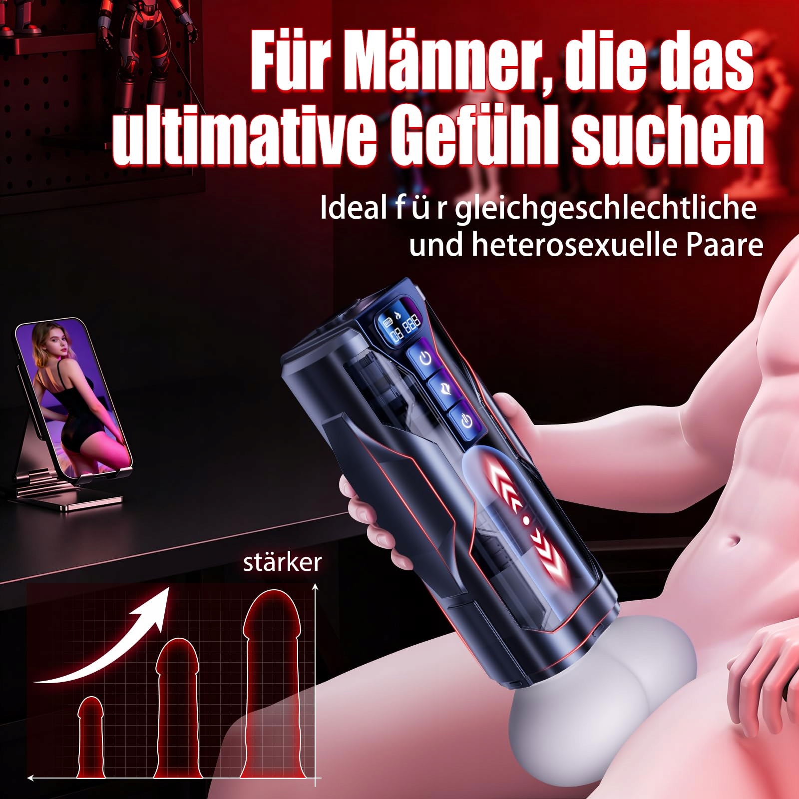 REALISTISCHER Masturbator Dla Mężczyzn Z Funkcją Grzania I Wibracjami — miniatura 2