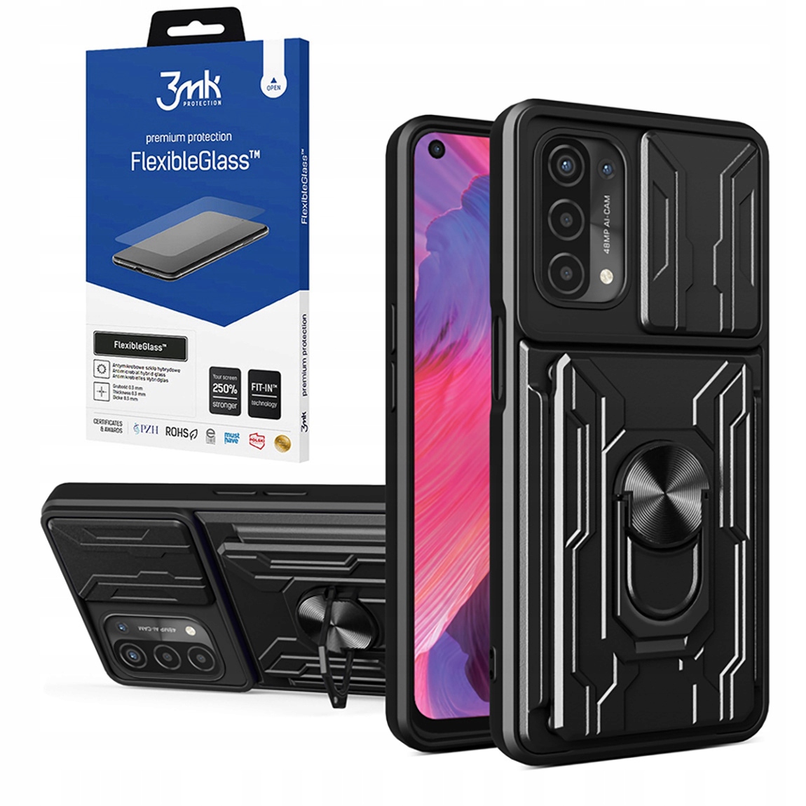 

Etui Pancerne do Oppo A54 5G/A74 5G i Szkło 3MK