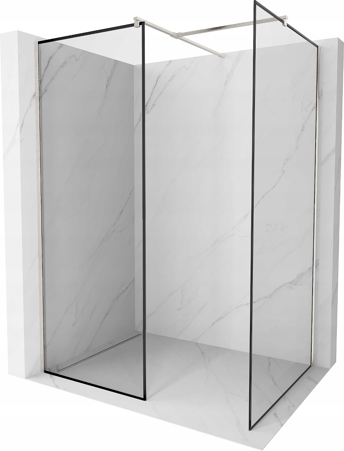 Mexen Kioto Walk-in sprchová stěna 100x70 cm černý rám, nikl