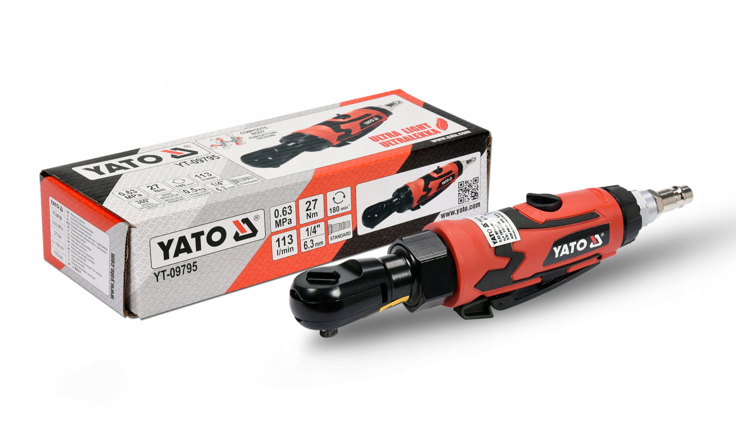 2X GRZECHOTKA PNEUMATYCZNA KLUCZ 1 4 1 2 YATO Producent code T24 0257