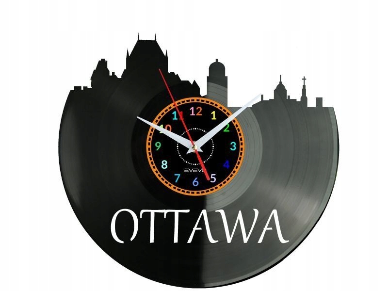 Ottawa Dekorativní Nástěnné Hodiny Moderní Vinylová Deska Jako Dárek