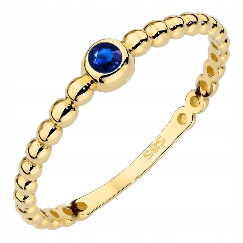 Zlatý Prstýnek pr. 585 Granátová Zirkon kulatá vazba 14k vel.11