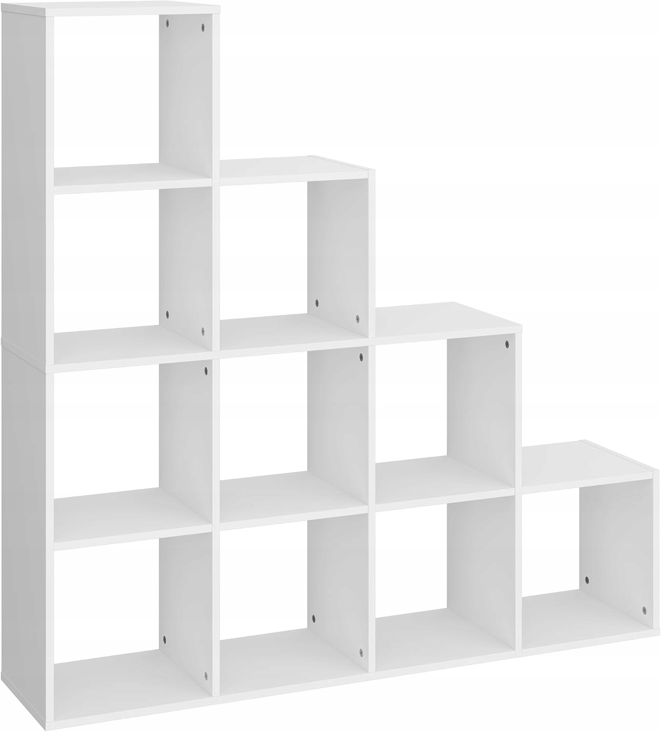 Regał Schodkowy Komorowy Na Książki Zabawki Biały Nowoczesny 129x129x30 cm