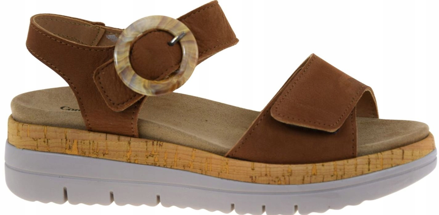 Pohodlné dámské kožené sandály hnědé na léto Comfortabel 710207-02 VEL.37