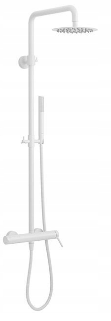 Striekací stĺpec Rain Pi biely, montáž na stenu, Kerox, mosadz