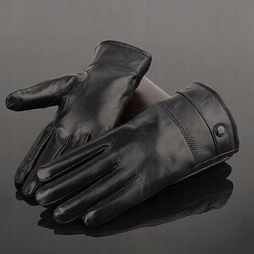 SKÓRZANE RĘKAWICZKI CIEPŁY ZIMA WNĘTRZE POLAROWE Marka bez marki