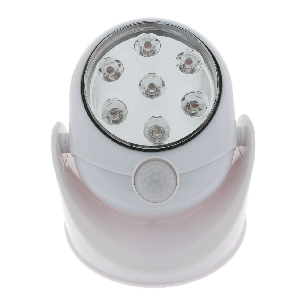 PRAKTYCZNA LAMPKA 7 LED Z CZUJNIKIEM RUCHU NA BATERIE 360 Typ odbłyśnik