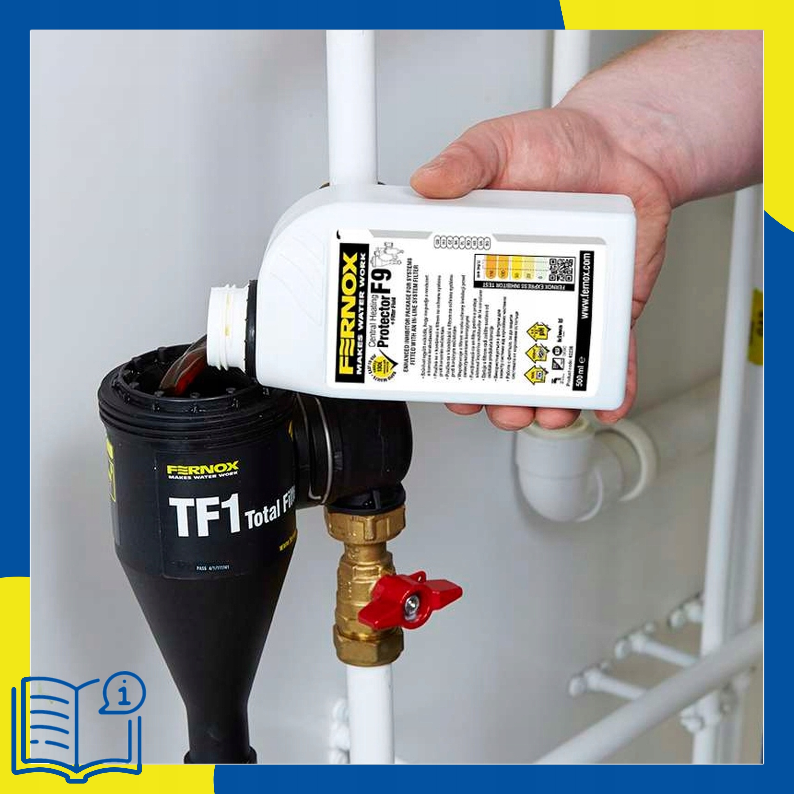 Separator Zanieczyszczeń Filtr magnetyczny 3/4&quot; cal Fernox TF1+Inhibitor F9 Marka Fernox