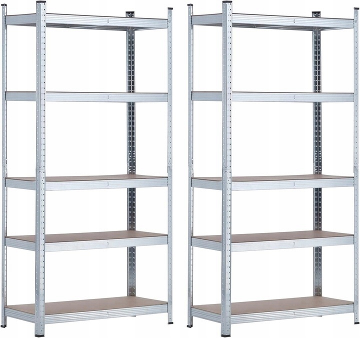 Kovový Skladový Regál Sada 2 Ks 180 X 90 X 40 CM Plonos PL-702