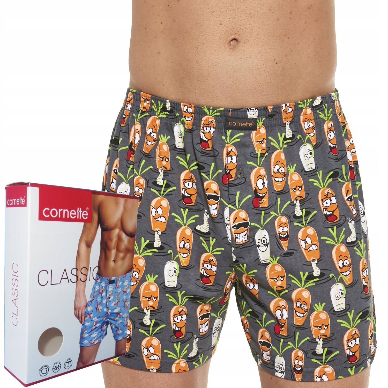 

Cornette bokserki Classic luźne 001/129 marchewki