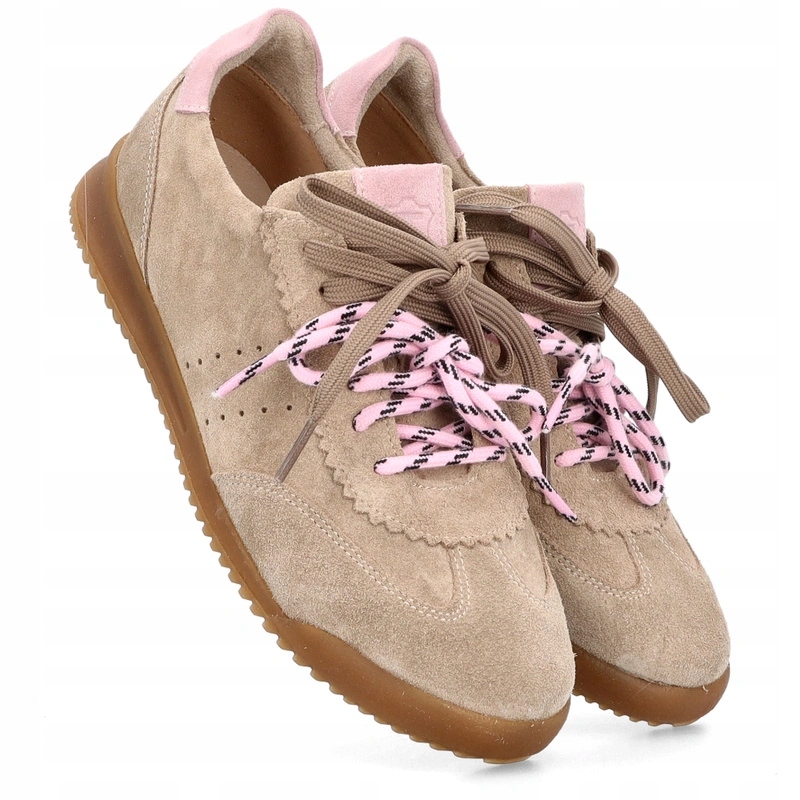 Dámské kožené tenisky Tymoteo G1081 Béžové 37