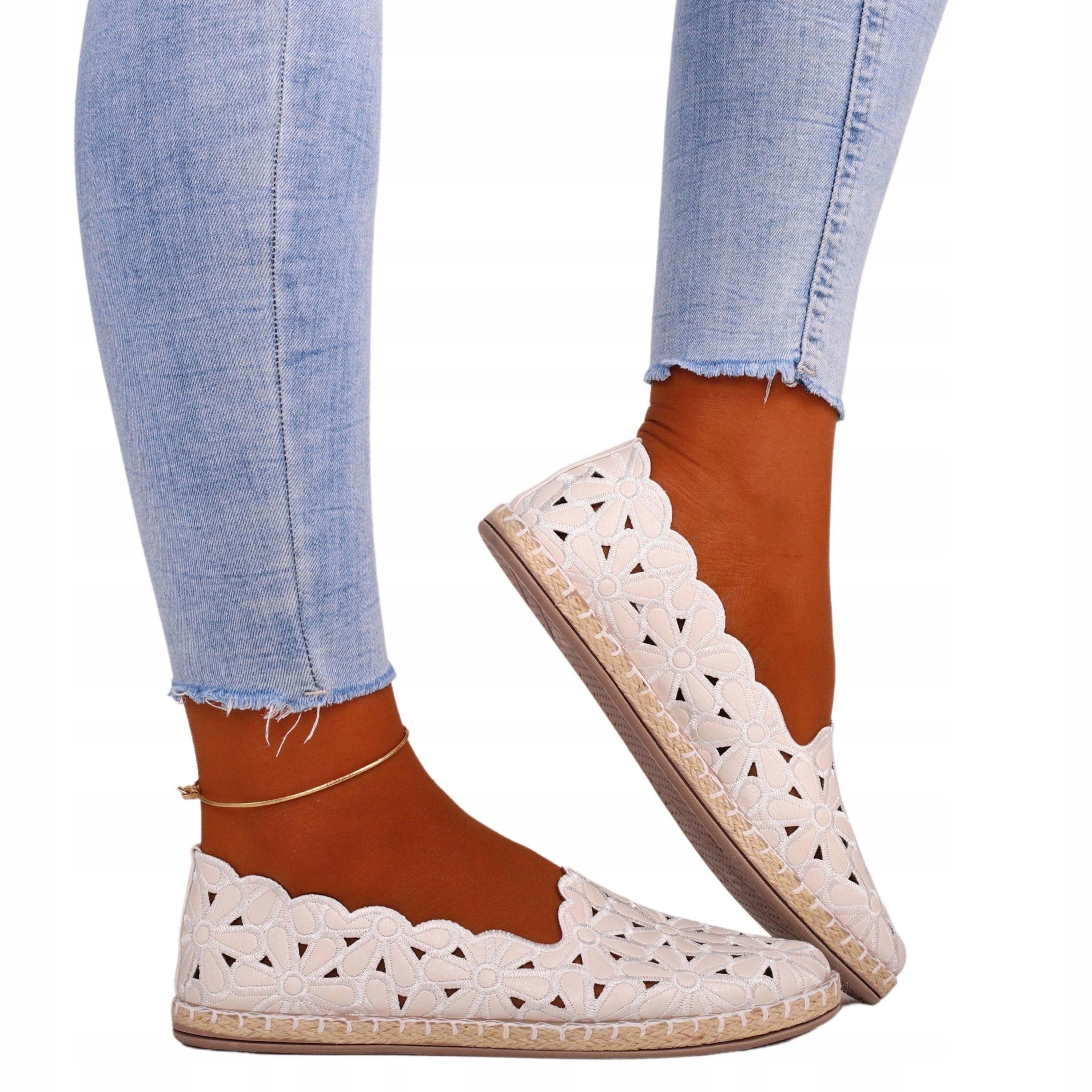 BUTY DAMSKIE ESPADRYLE TENISÓWKI HAFTOWANE WSUWANE LEKKIE