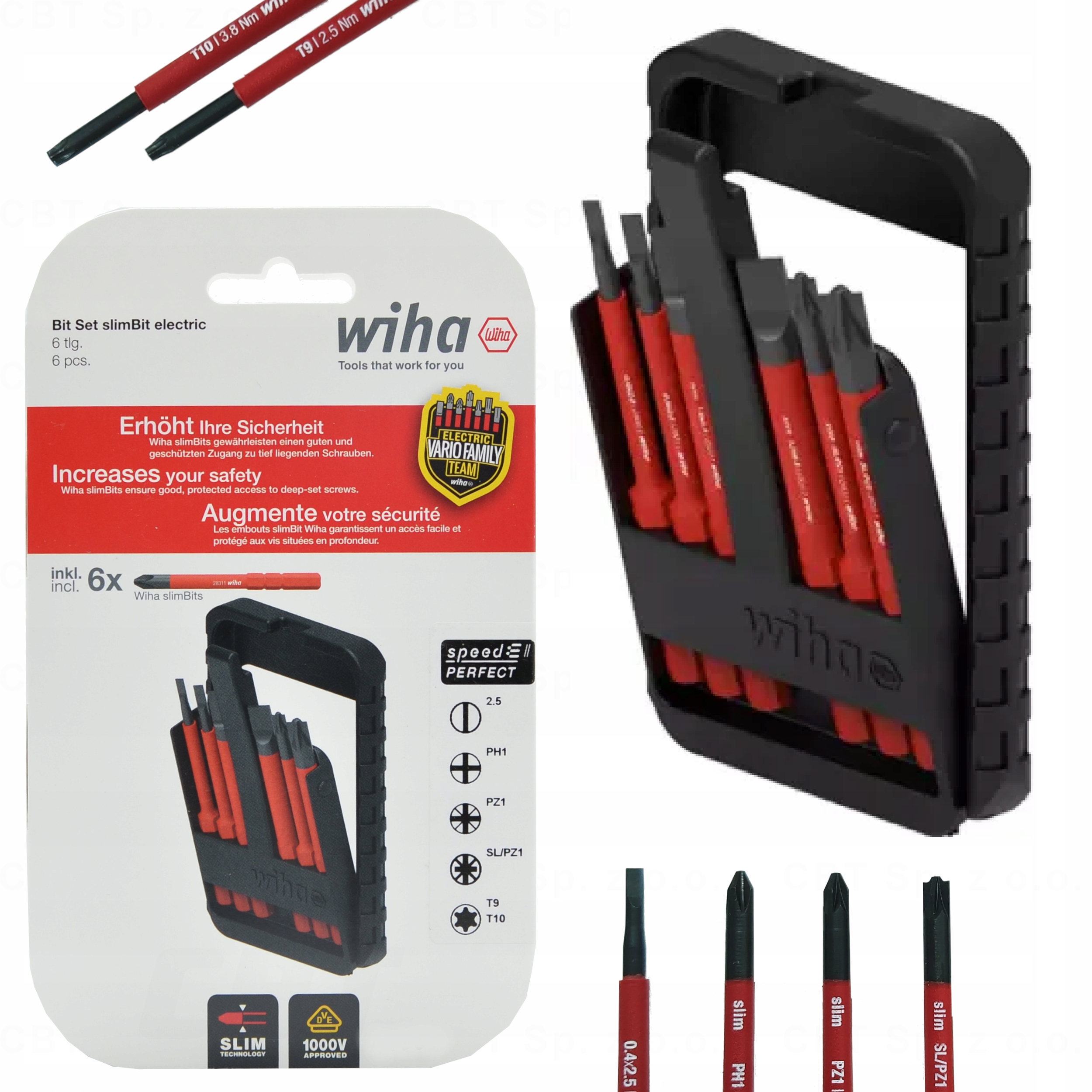 Sada 6 Bitů Slimbit Electric Ph Pz Torx Wiha Sada Pro Leketryka Kazeta