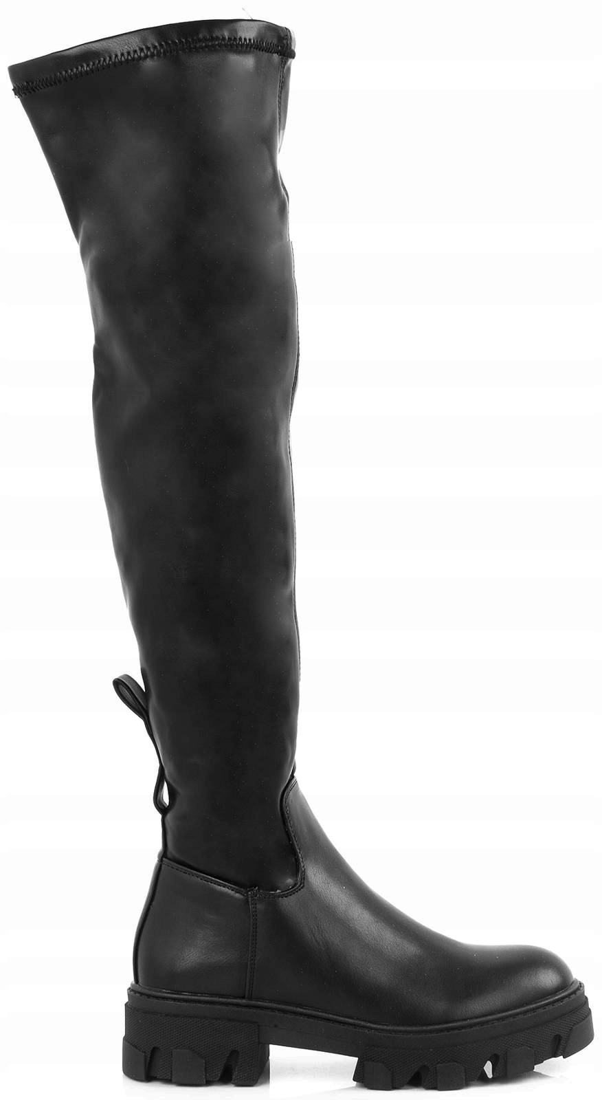 

6918 Czarne Skórzane Kozaki Za Kolano 37