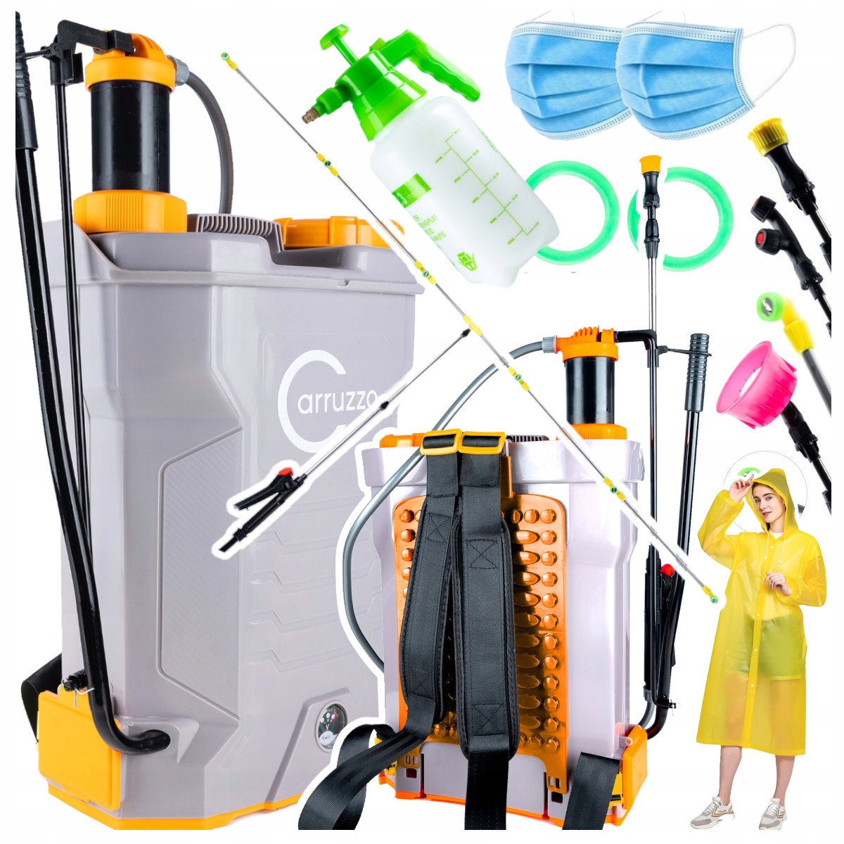 Batohový Postřikovač 16L Akumulátorový Elektrický Bonus Velký set