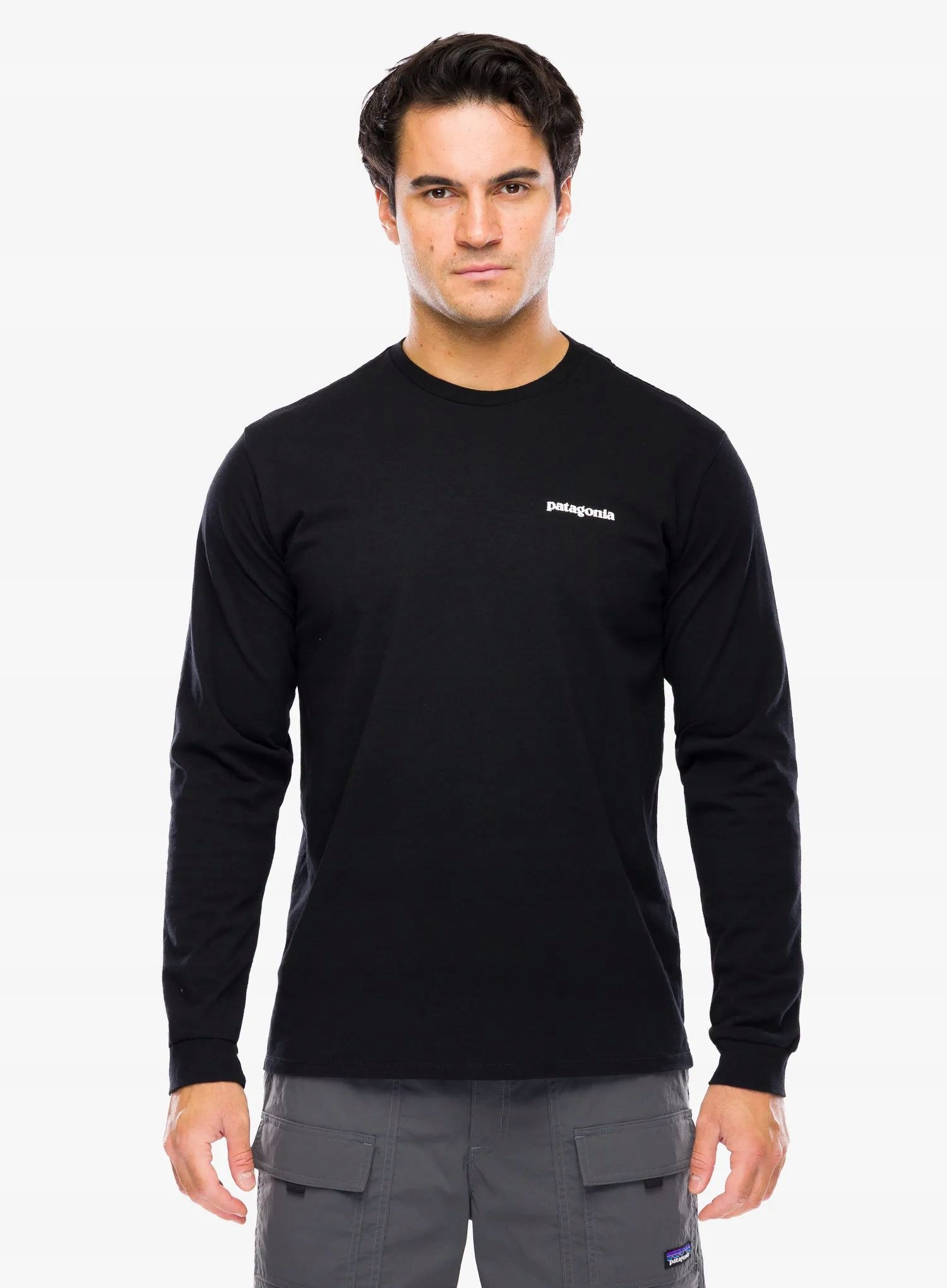 Mikina bez kapuce Patagonia L/s P-6 Logo Responsibili-Tee černá XL