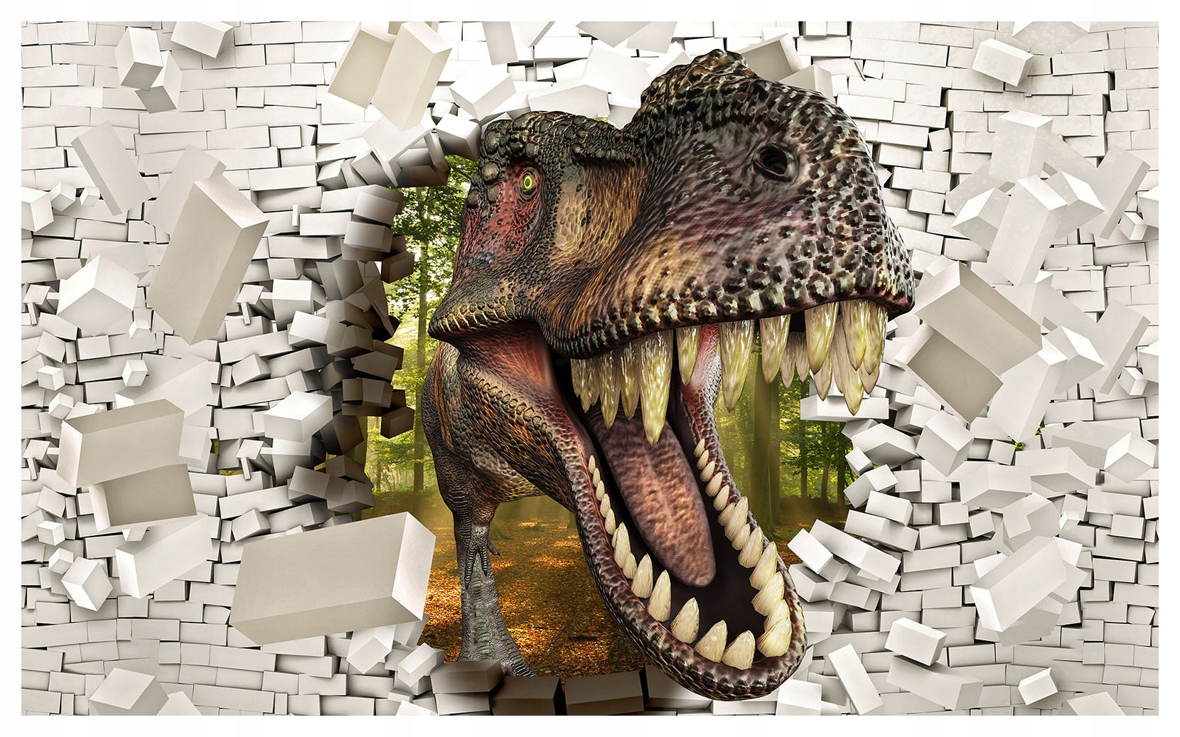 Fototapeta Dinosaurus T-Rex vinylová tehla 312x219 do detskej izby lepidlo