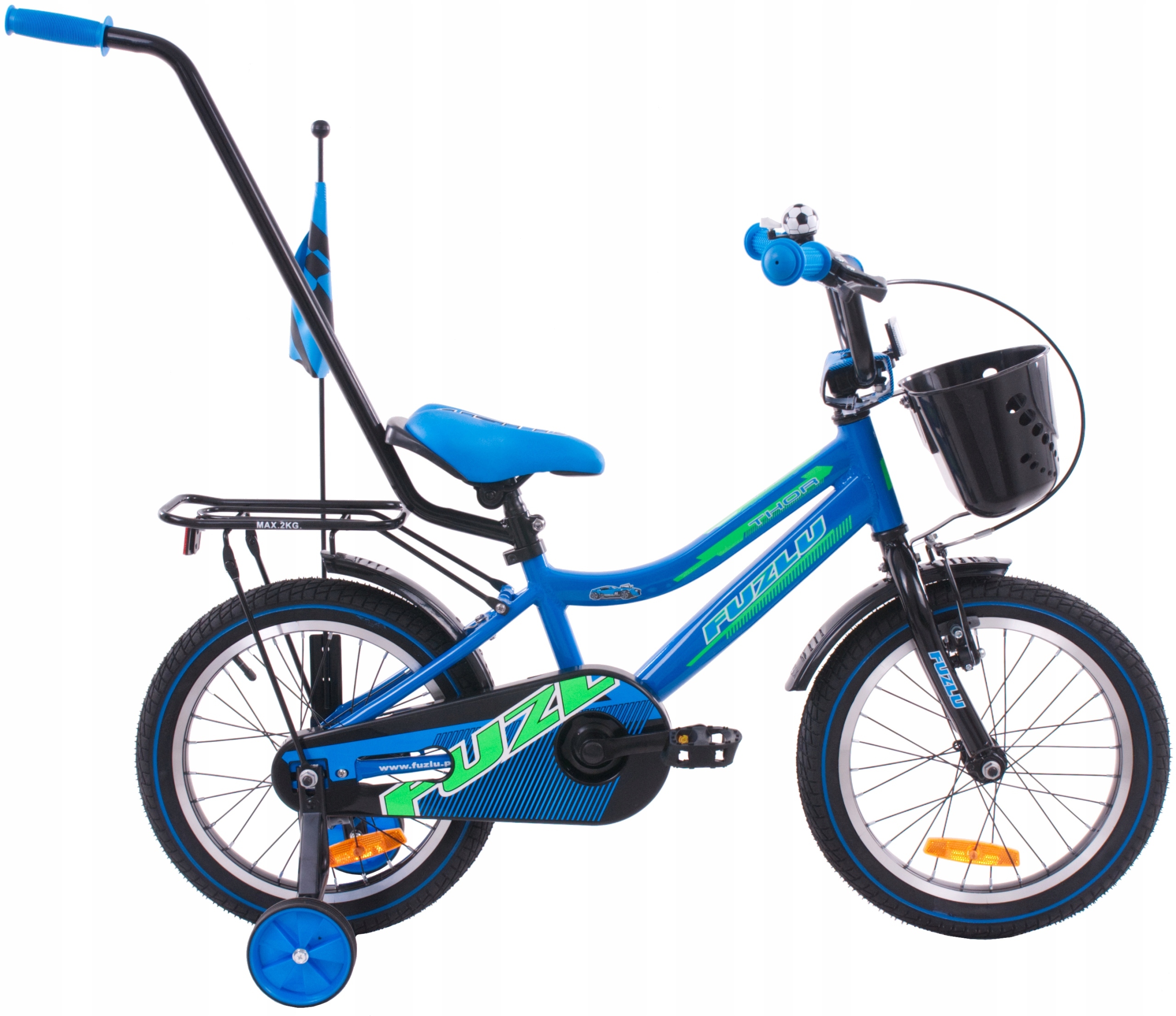 Rower dziecięcy 16 Fuzlu Thor niebiesko-czarny aluminiowy