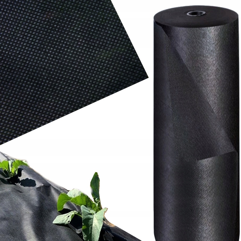 Agrowłóknina 100G Gruba 1,6x50 Na Chwasty Ściółkująca Ogrodowa Czarna Mata