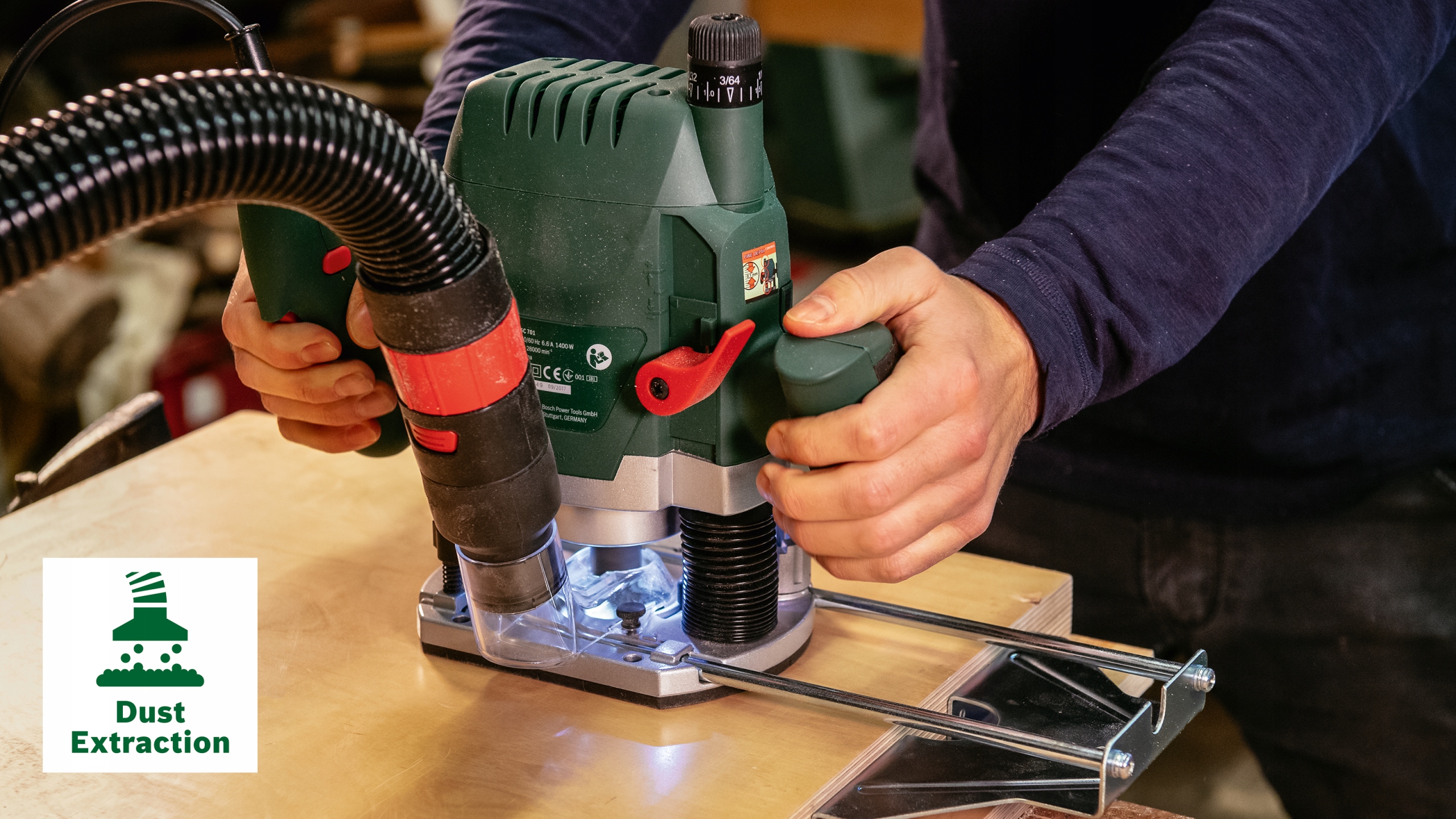 Frezarka górnowrzecionowa Bosch POF 1400 ACE Zasilanie sieciowe