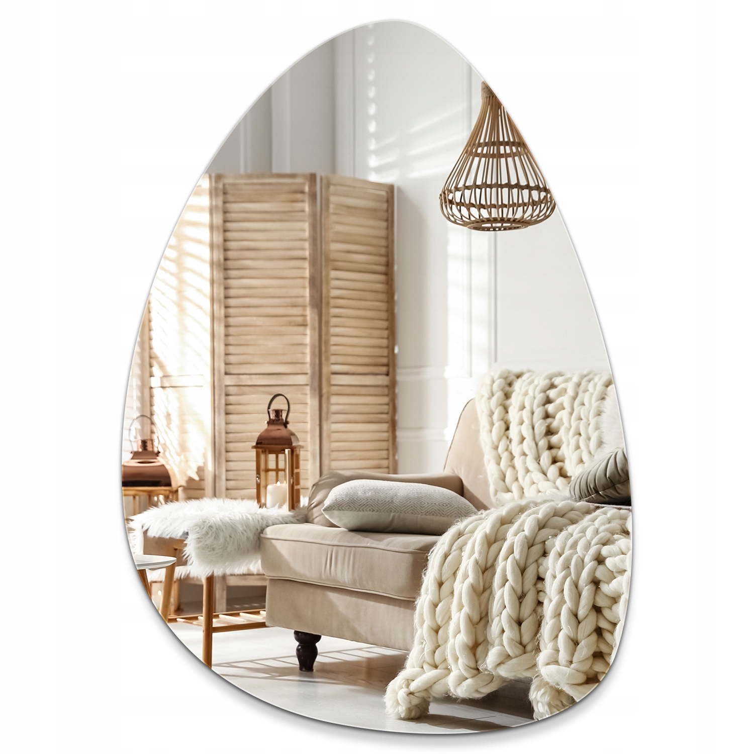 Efektné prírodné závesné zrkadlo do moderného bytu Loft 64x90 cm
