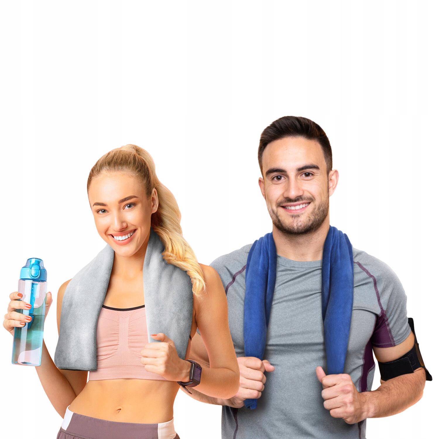 RĘCZNIK KĄPIELOWY SZYBKOSCHNĄCY Z MIKROFIBRY SPORTOWY CHŁONNY 50x90cm Kolor dominujący odcienie niebieskiego