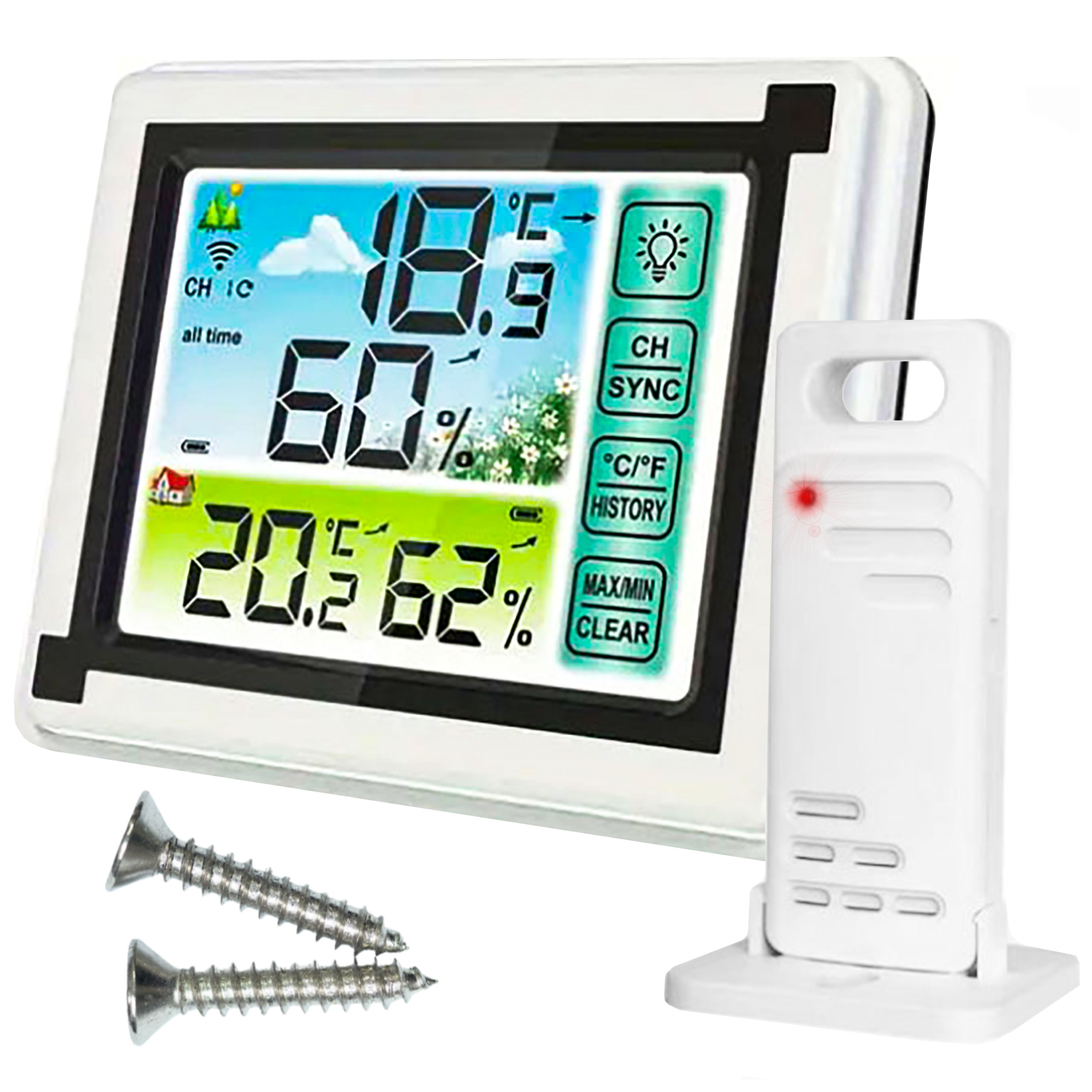 STACJA POGODOWA BEZPRZEWODOWA POGODY HIGROMETR TERMOMETR