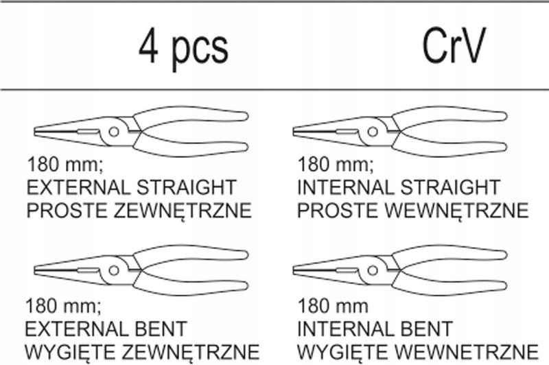 YATO WKŁAD SZUFLADY SZCZYPCE SEGERA 4x180MM Marka Yato