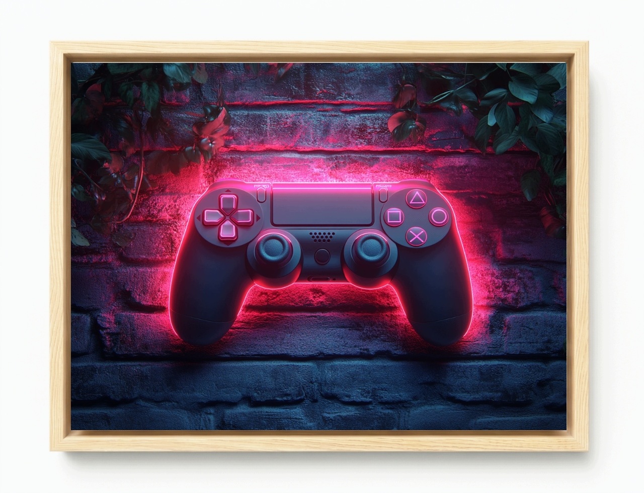 Obraz Rám American Box Pad Kontroler Gaming Game Konzola Neon Tehla 80x60