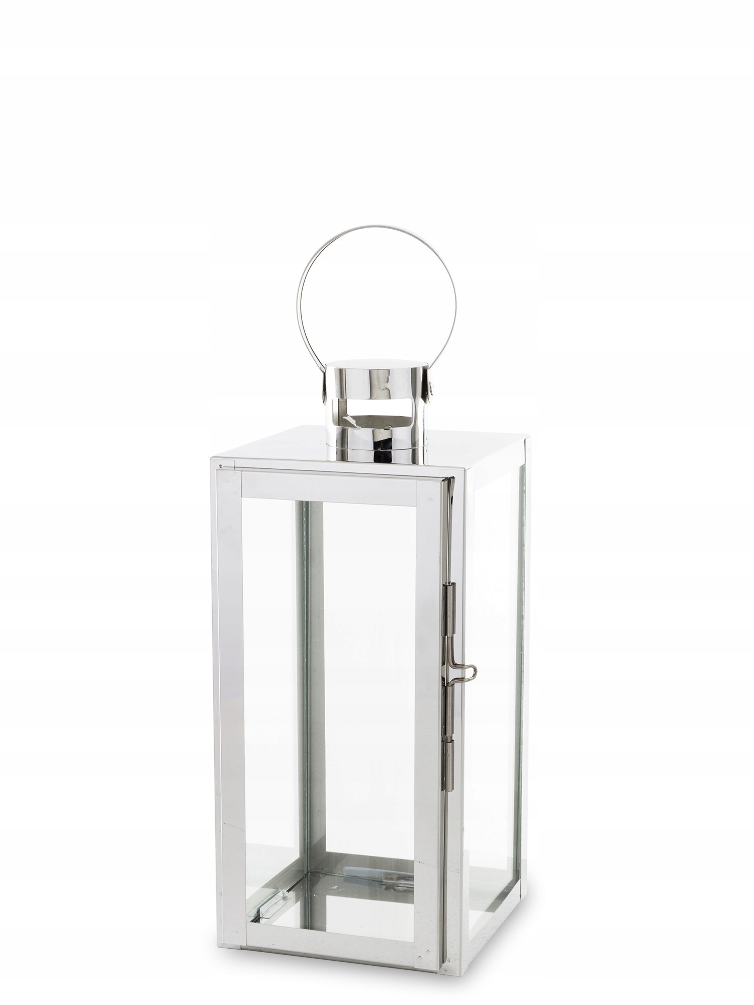 LATARNIA METALOWA SREBRNA LAMPION GLAMOUR DEKORACJ