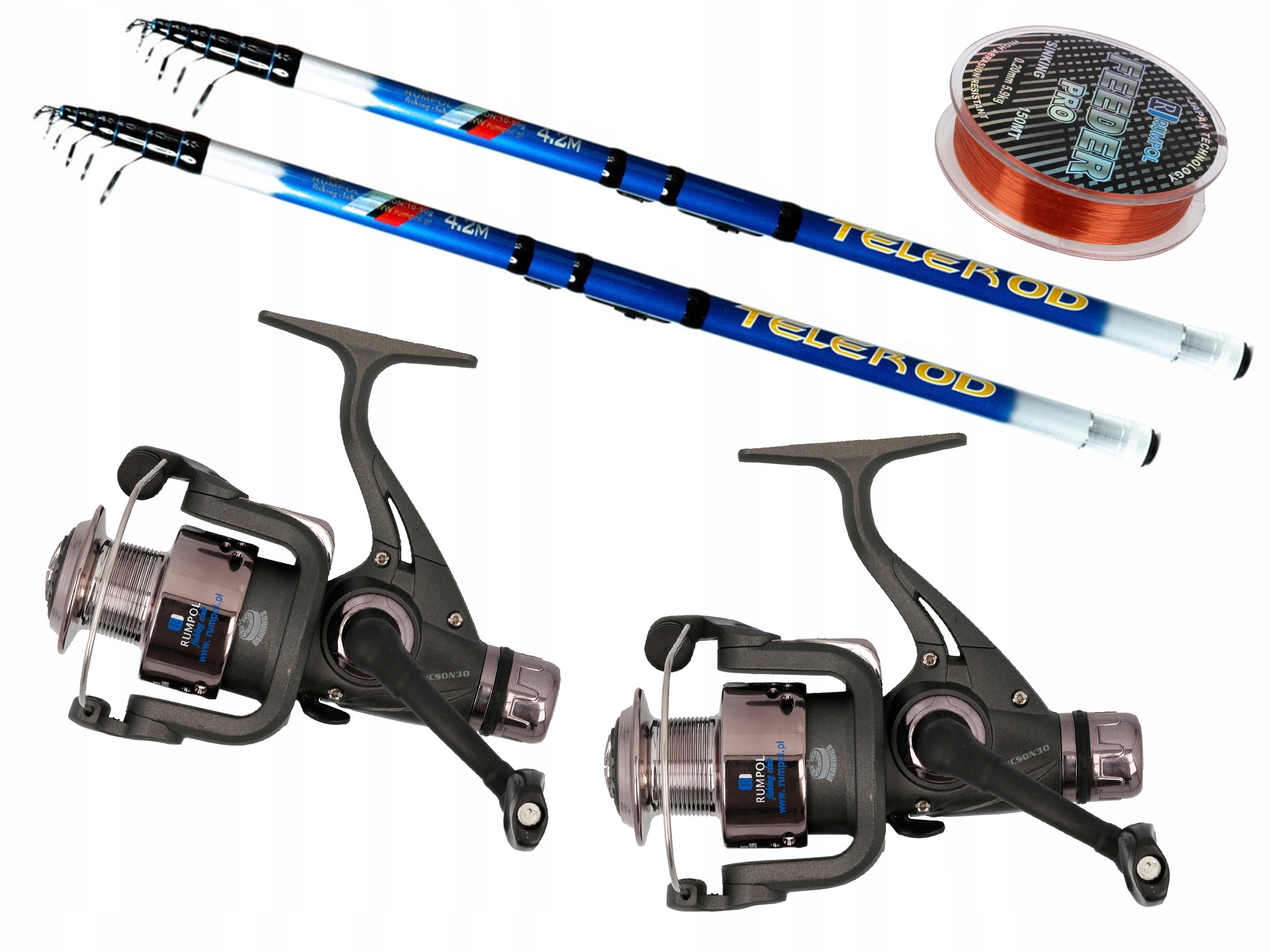 Rybářská Sada Teleskopický Prut Aqua 3M 2X Naviják Tucson 30 Vlasec