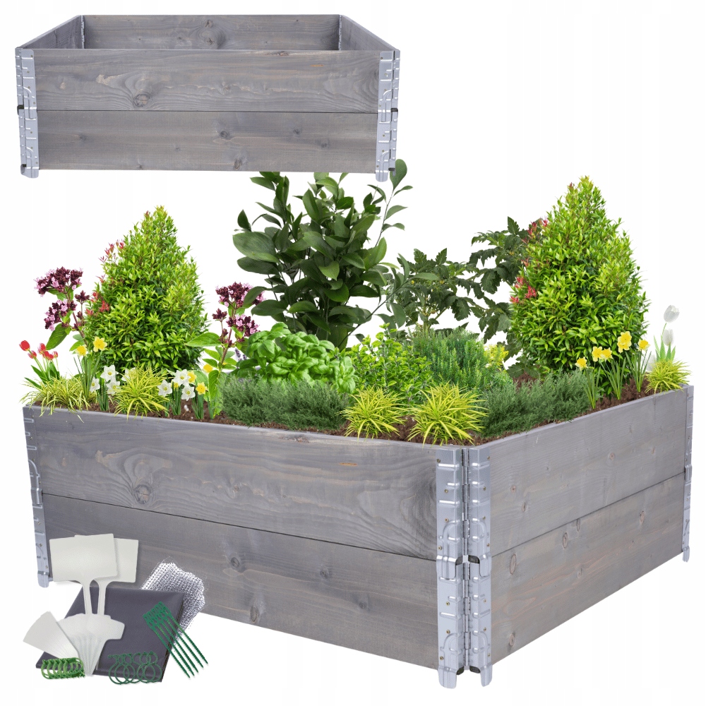 Vyvýšený kaskádový záhon nastaviteľný zeleninový záhon impregnát 40x120x100