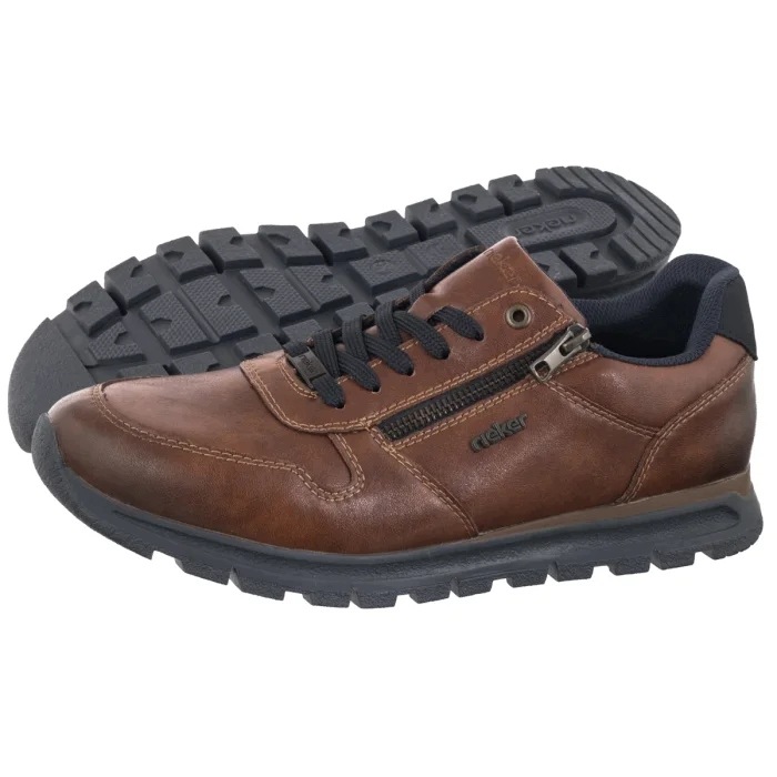 Pánské kožené polobotky Rieker Hnědé B0513-24 Brown