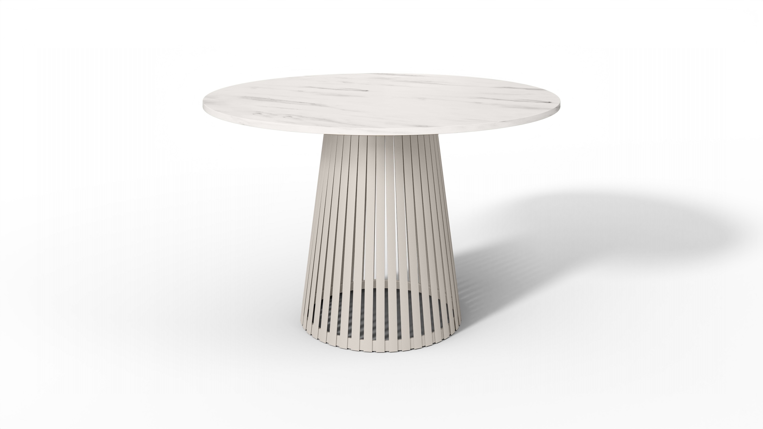 Stůl na kovové noze Kašmír, stůl Mramor Bílý 90 cm, stůl do obývacího pokoje