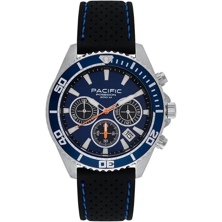 Pacific Poseidon SMPA-2004-02 tmavě modré pánské hodinky chronograf 200M