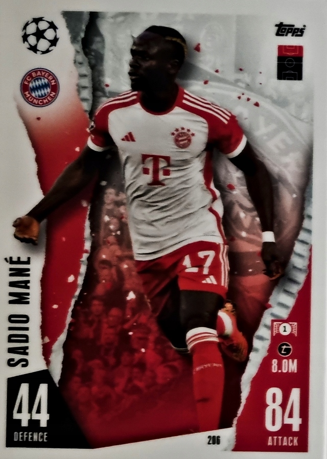 Topps Match Attax 2023/2024 Bayern Monachium 206 Sadio Mane
