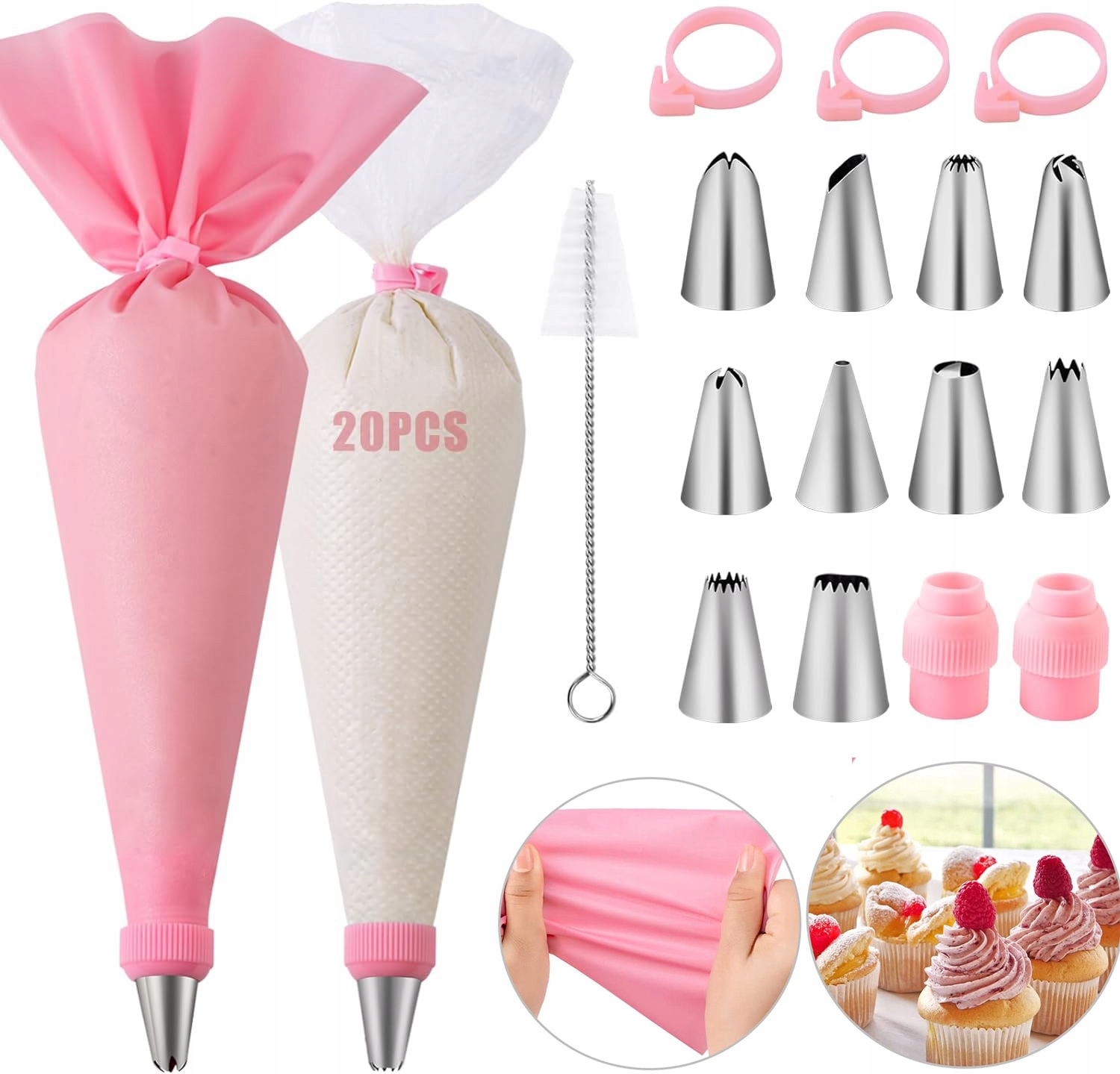 Sáček Na Zdobení S Trytkou Silikonový Doplněk Na Dorty Pro Cupcaky, Desserty A Dorty