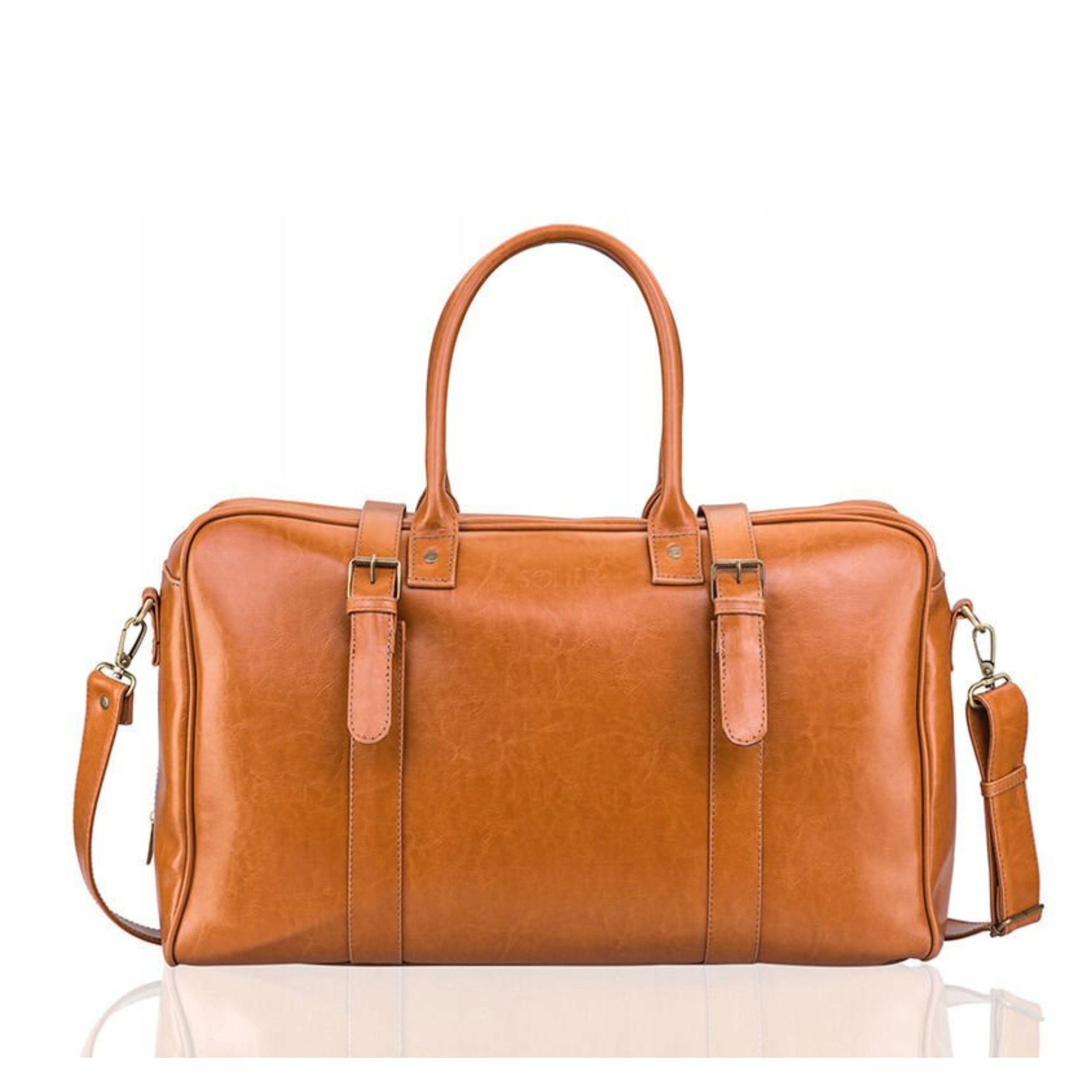 Pánská velká kožená cestovní taška s prostorným víkendovým zavazadlem typu premium Solier