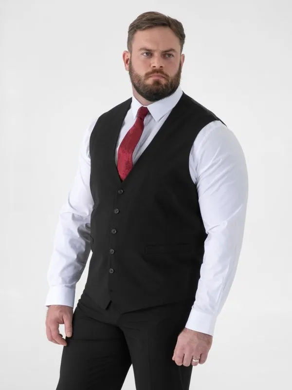 Černá vesta TED-D555 pro oblek ve velkých velikostech