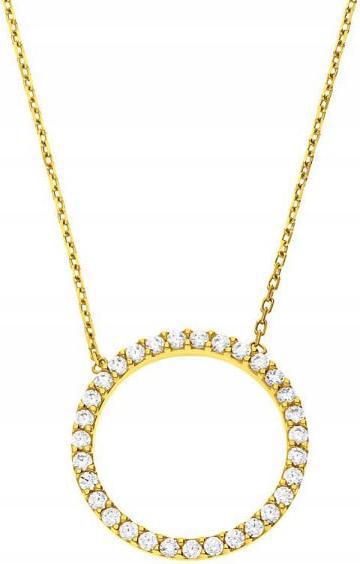 Zlatý náhrdelník 585 kolečko se zirkony 1,77g celebrita módní vzor 14k