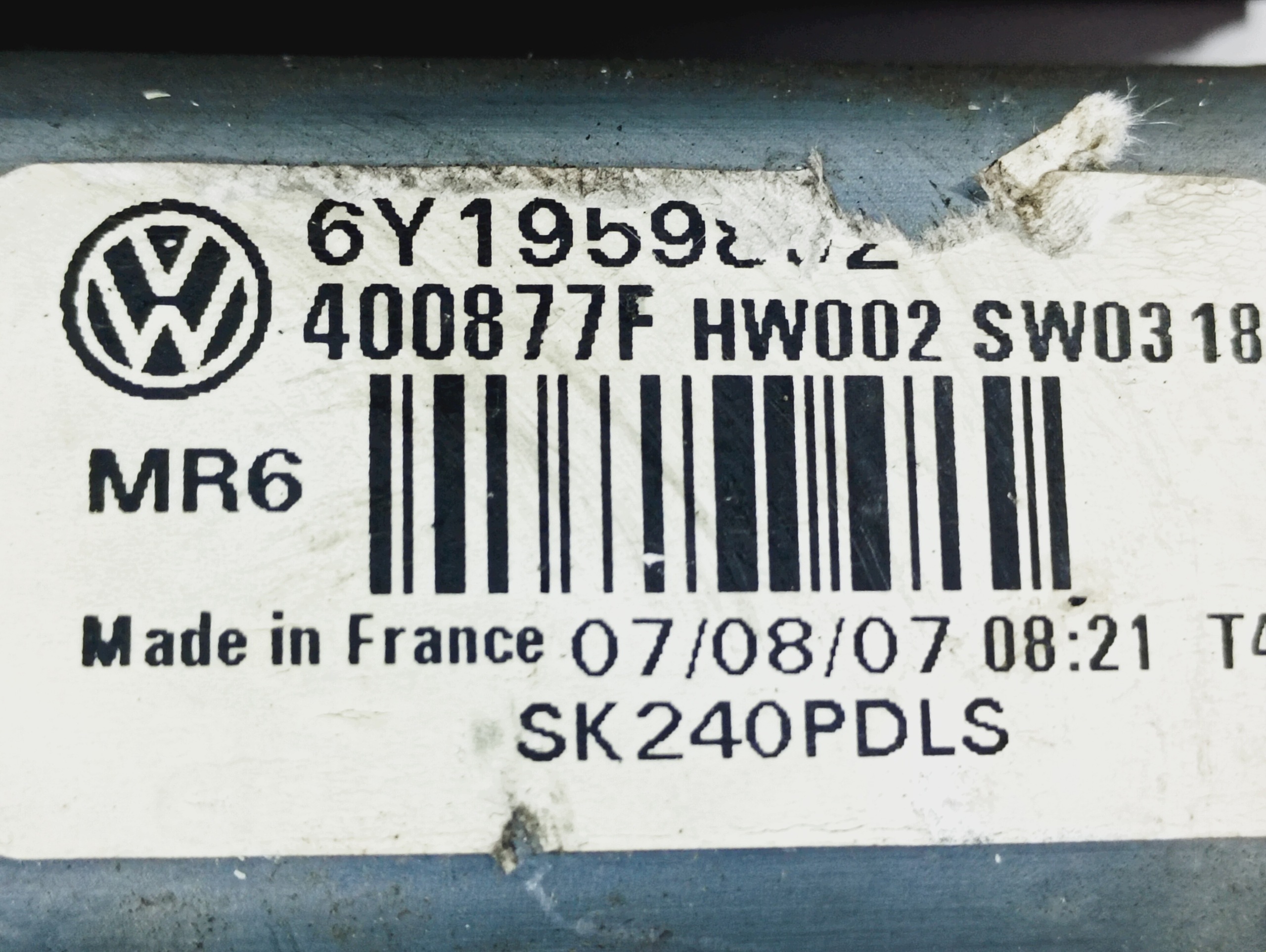 engine mini motor windows right front OE 6Y1959802 Skoda Fabia and 1 05-07