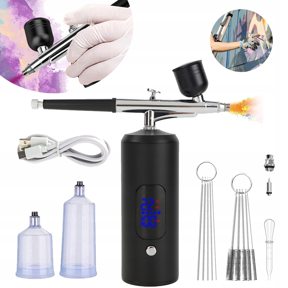 Sada Airbrushů, Bezdrátový Airbrush S Kompresorem, Ruční Pistole