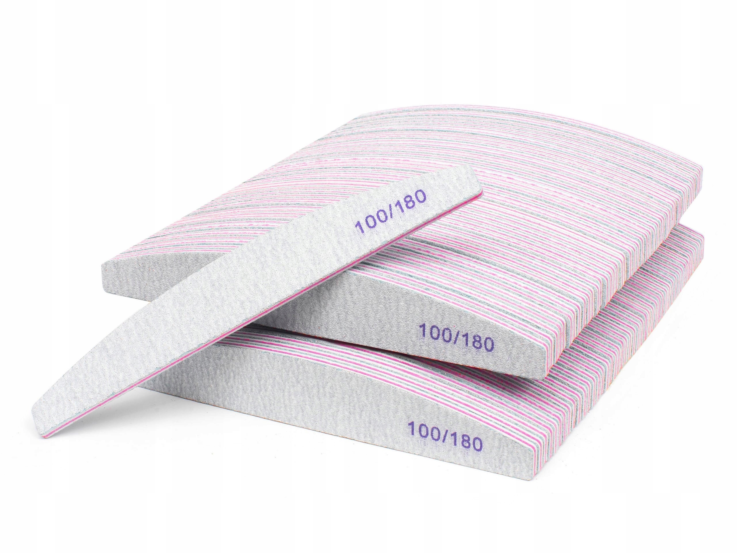 100 x Pilnik do Paznokci Łódka Zebra 100/180