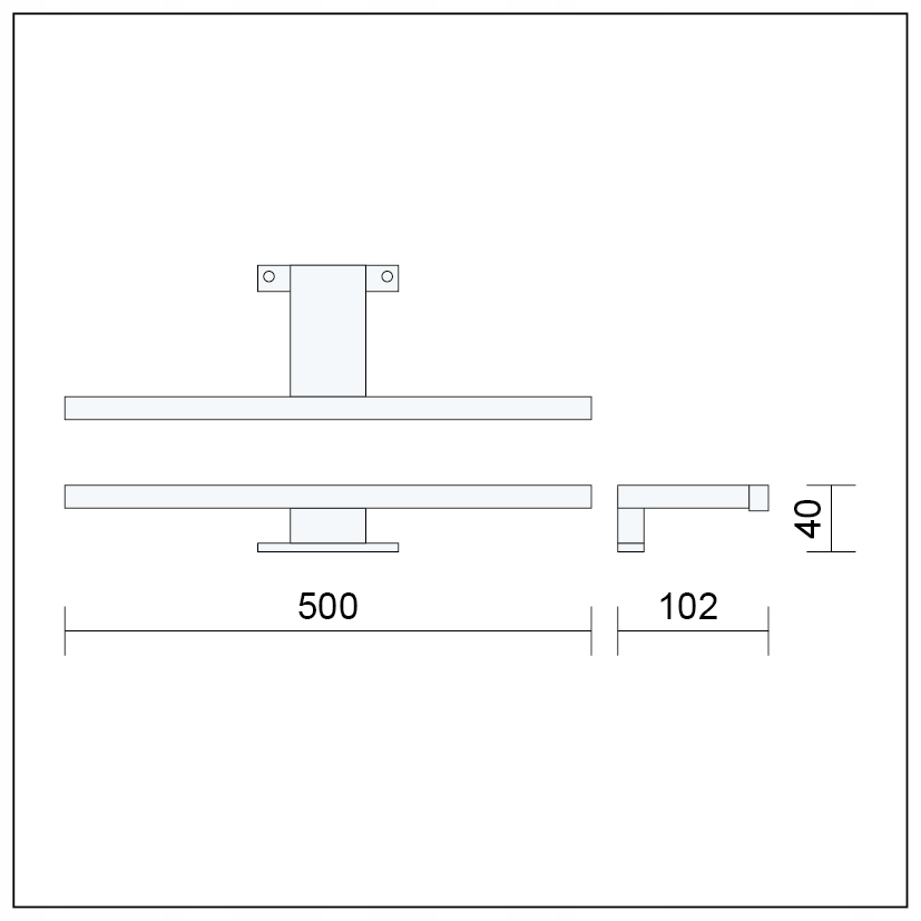 KINKIET LED LAMPA LED NA SZAFKĘ LUSTRO ŁAZIENKA 10W 50cm Kolor chrom