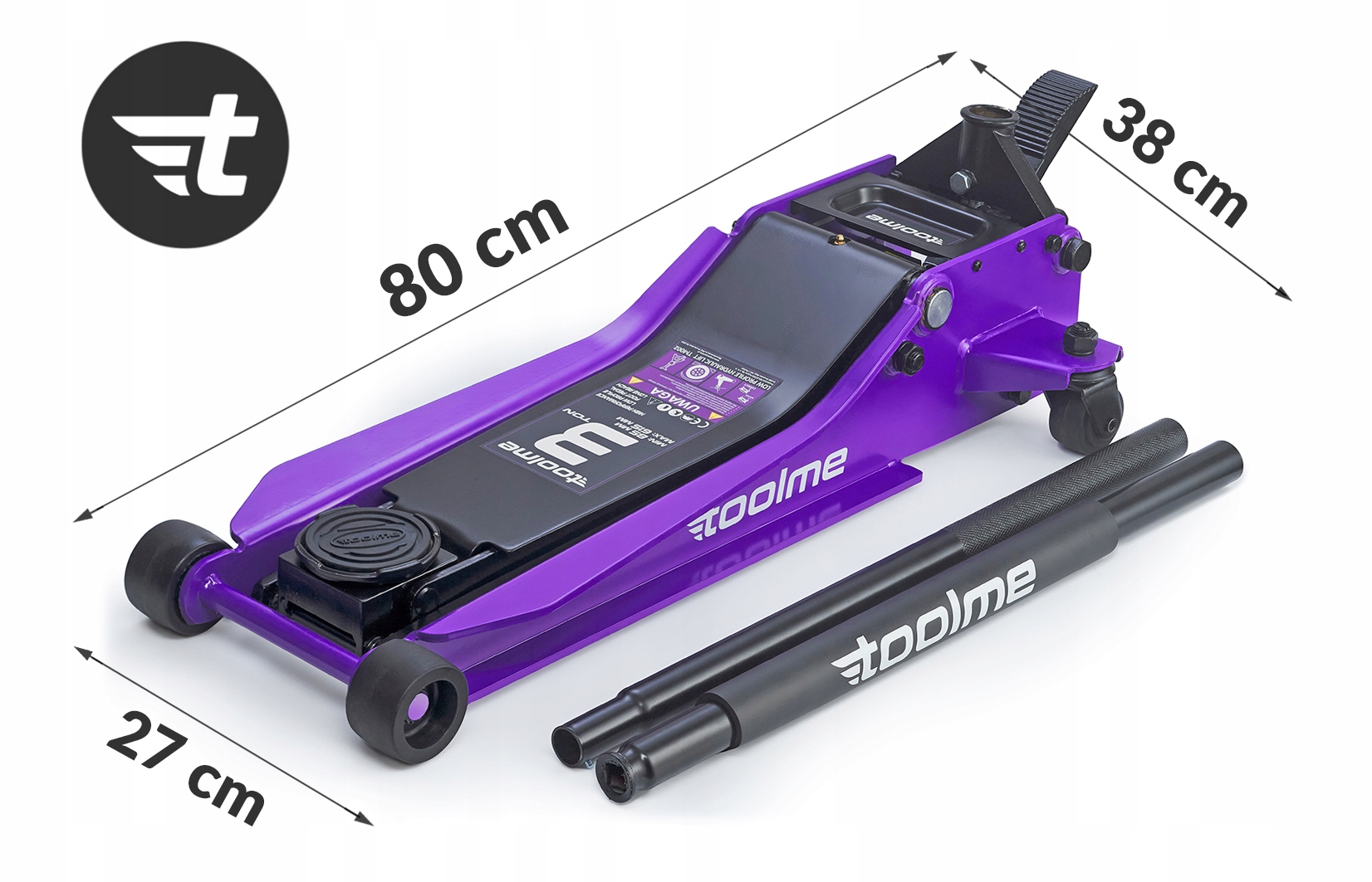 Podnośnik PROFESIONAL LONG samochodowy ŻABA 3T NISKOPROFILOWY Toolme 85>615 Marka Toolme