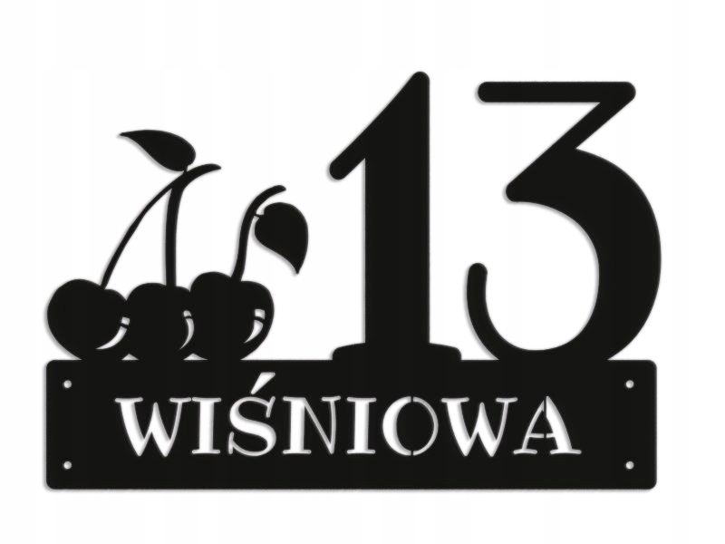 Číslo Na Dom 48 cm Tabuľa Adresa Oceľ 2 mm ul. Wiśniowa