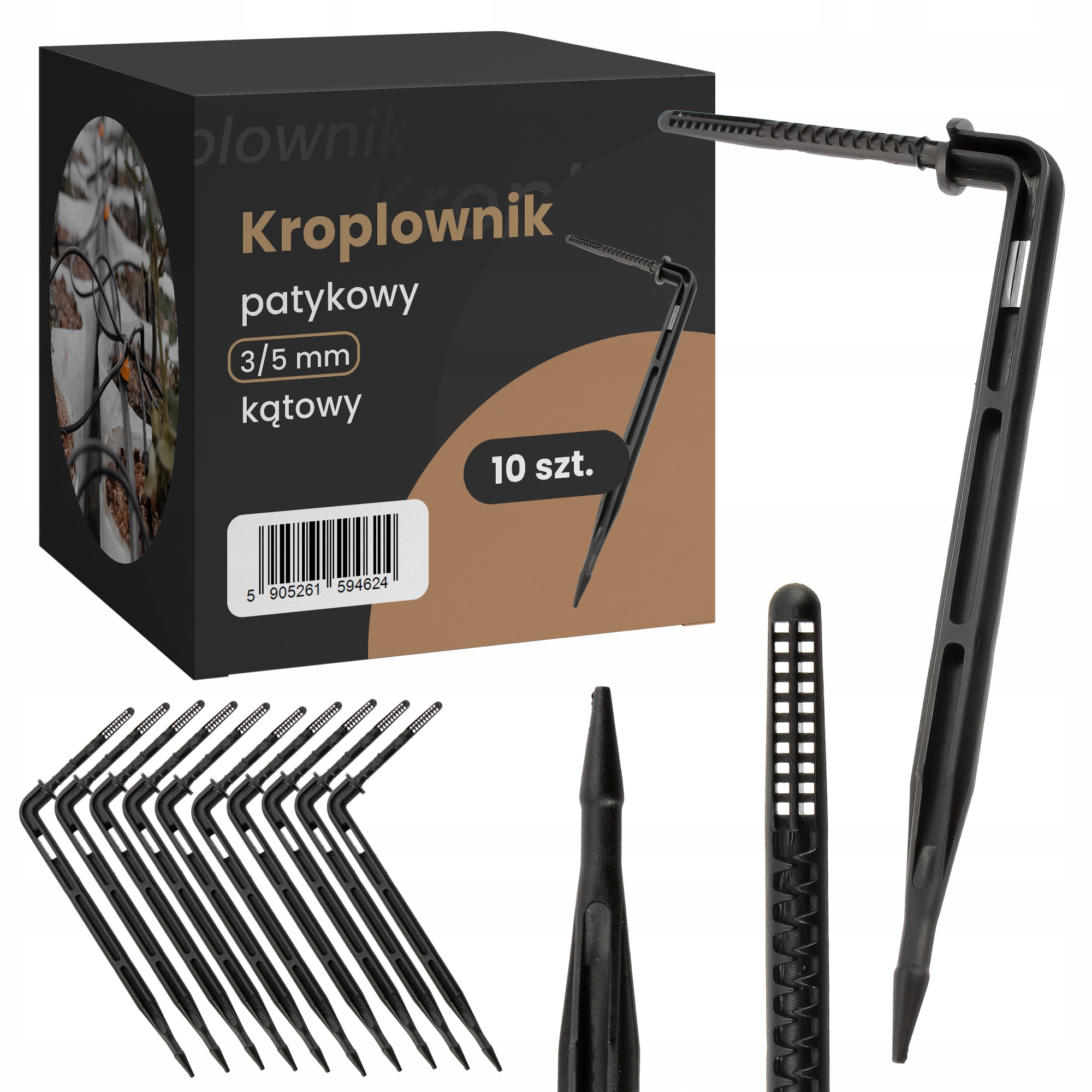 

10x Kroplownik Emiter Kątowy Patykowy Nawadnianie