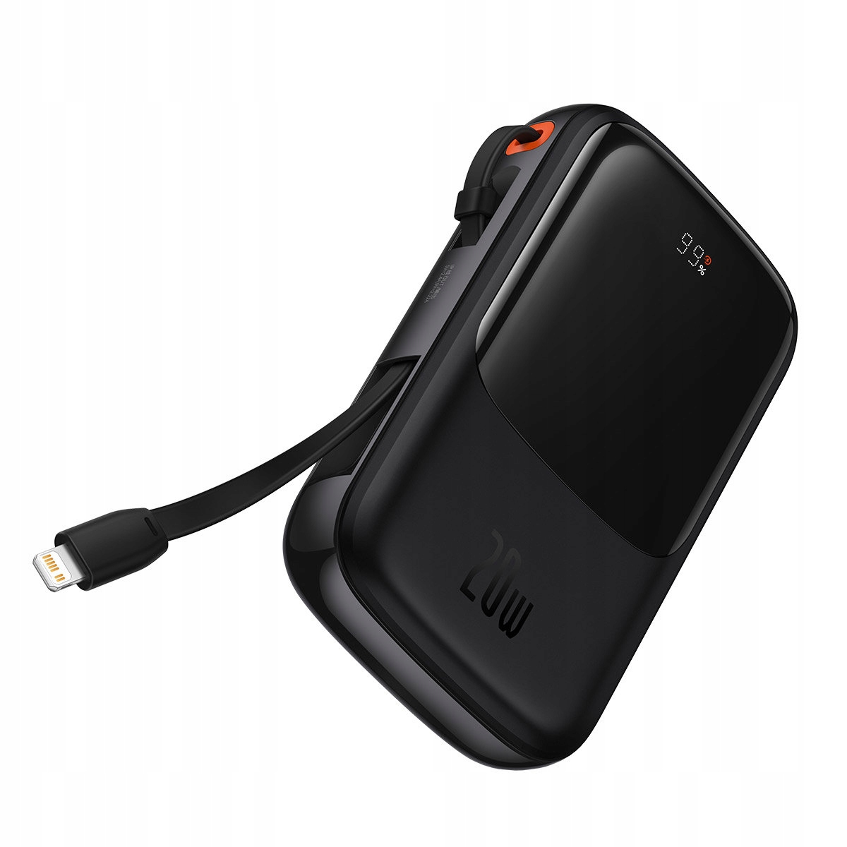 Powerbank 10000mAh Usb Usb-c iPhone Lightning kabel Usb-c czarny